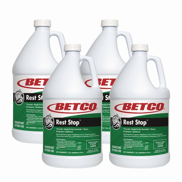 Betco Rest Stop Non-Acid Bowl and Restroom Cleaner, Floral Fresh Scent, 1 gal Bottle, 4PK 700400 - main